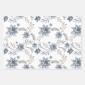 Wasserfarbe Winter Botanicale Snowflake Weihnachte Geschenkpapier Set (Vorderseite)
