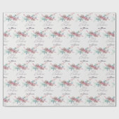 Wasserfarbe Winter Botanicals Frohe Weihnachten Geschenkpapier (Flach)