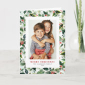 Wasserfarbe Winter Grün Frohe Weihnachten Foto (Vorderseite)