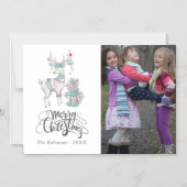 Wasserfarbe Winter Hirsch Weihnachtsfest Foto Magneteinladung (Vorderseite)