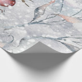 Wasserfarbe Winter Holries und Schnee Weihnachten Geschenkpapier (Ecke)