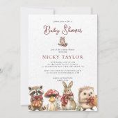 Wasserfarbe Winter Meadow Baby Dusche Einladung (Vorderseite)