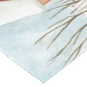 Wasserfarbe Winter Rustikale Landschaft mit Bäumen Mittelgroßer Tischläufer (Ecke)