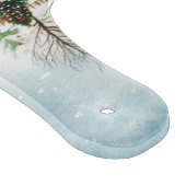 Wasserfarbe Winter Rustikale Landschaft mit Bäumen Schneidebrett (Ecke)