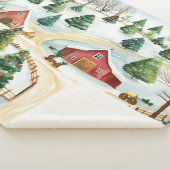 Wasserfarbe Winter Rustikale Landschaft mit Bäumen Sherpadecke (3/4)