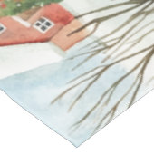 Wasserfarbe Winter Rustikale Landschaft mit Bäumen Tischdecke (Schrägansicht)
