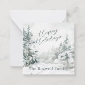 Wasserfarbe Winter Schneegebiet Personalisiert Mitteilungskarte (Vorderseite)