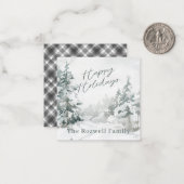 Wasserfarbe Winter Schneegebiet Personalisiert Mitteilungskarte (Vorderseite/Rückseite Beispiel)