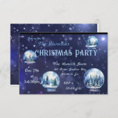 Wasserfarbe Winter Snowglobe Weihnachten Party Cus Einladung (Vorne/Hinten)