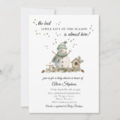 Wasserfarbe Winter Snowman Baby Dusche Einladung (Vorderseite)