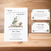 Wasserfarbe Winter Snowman Baby Dusche Einladung