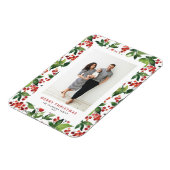 Wasserfarbe Winterberries Frohe Weihnachtszeit Fot Magnet (Linke Seite)