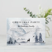 Wasserfarbe Wintergebirge Weihnachtsgebirge Party Einladung (Stehend Vorderseite)