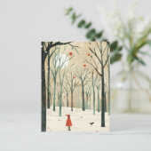 Wasserfarbe Winterlandschaft Minimalistisch Neues  Postkarte (Stehend Vorderseite)