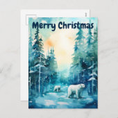 Wasserfarbe Winterlandschaft Nordpol Weihnachten (Vorne/Hinten)