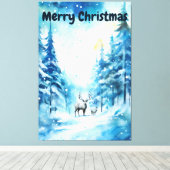 Wasserfarbe Winterlandschaft Nordpol Weihnachten Leinwanddruck (Insitu (Holzboden))