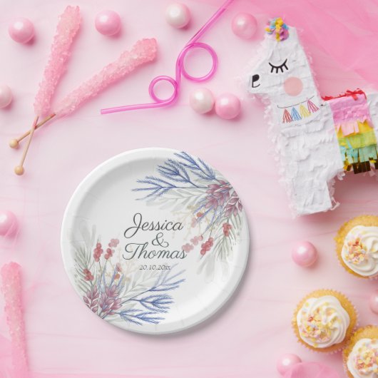 Wasserfarbe Winterwalzzeit Pappteller (Party)