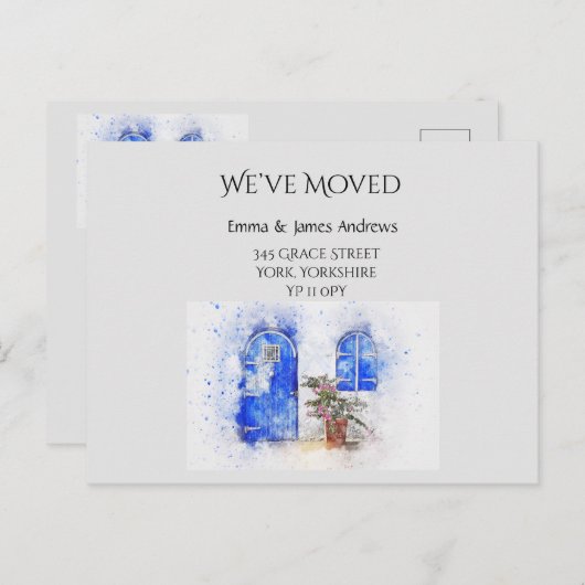 Wasserfarbe Wir haben die Ankündigung verschoben P Postkarte (Vorne/Hinten)