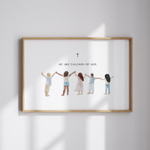 Wasserfarbe wir sind Kinder Gottes Poster