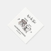 Wasserfarbe wir tun zu 2 Hund englische Bulldogin Serviette (Ecke)