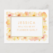 Wasserfarbe wird mein Blumenmädchen sein Postkarte (Vorderseite)