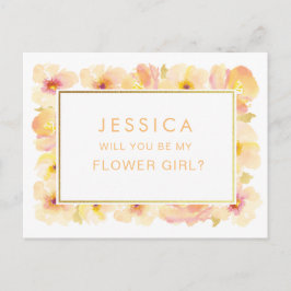 Wasserfarbe wird mein Blumenmädchen sein Postkarte