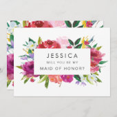 Wasserfarbe wird meine Bridesmaid-Anfrage sein Einladung (Vorne/Hinten)