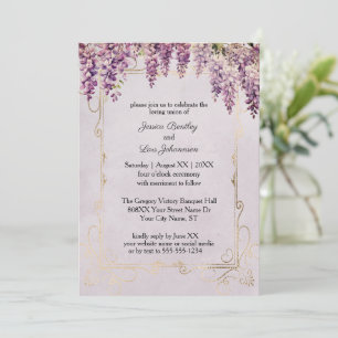 Wasserfarbe Wisteria auf Lavendel-Hochzeit Einladung