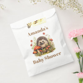 Wasserfarbe Woodland Igel Pilze Babydusche Geschenktütchen