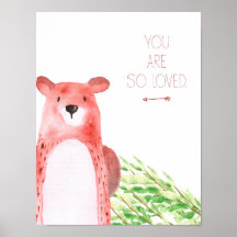 Wasserfarbe Woodland Kinderzimmer Art