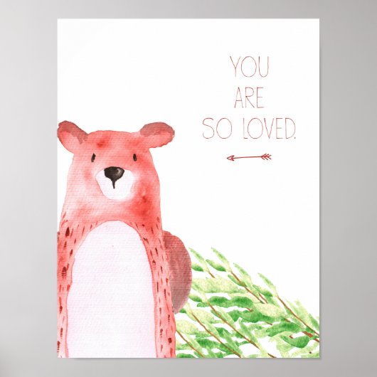 Wasserfarbe Woodland Kinderzimmer Art Poster (Vorne)