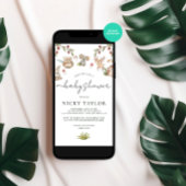 Wasserfarbe Woodland Süße Tier Kinderdusche Einladung