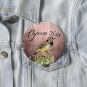 Wasserfarbe Wren auf Kakteen Wedding Button (Beispiel)