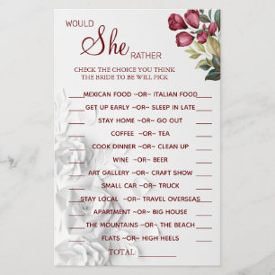 Wasserfarbe würde sie eher duschen Spielkarte Flyer