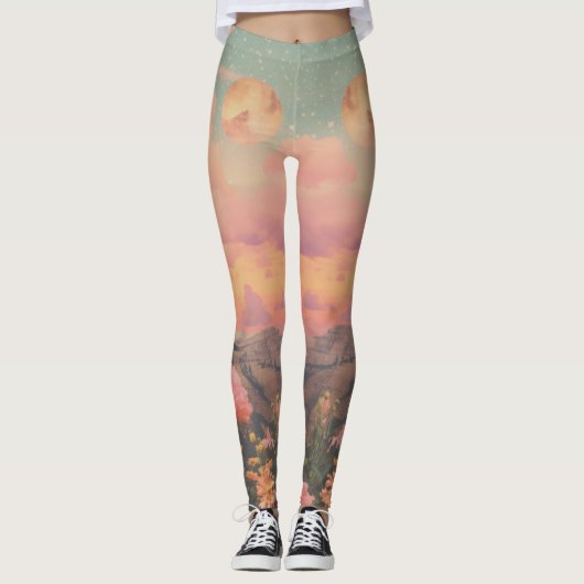 Wasserfarbe Wüstenrose Leggings (Vorderseite)