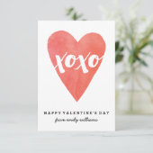 Wasserfarbe XOXO Klassenzimmer Valentine Einladung (Stehend Vorderseite)