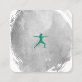 Wasserfarbe | Yoga Studio | Instructor Quadratische Visitenkarte (Rückseite)