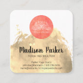 Wasserfarbe | Yoga Studio | Lehrer II Quadratische Visitenkarte (Vorderseite)