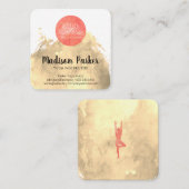 Wasserfarbe | Yoga Studio | Lehrer II Quadratische Visitenkarte (Vorne/Hinten)