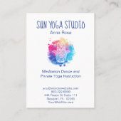 *~* Wasserfarbe Yoga Wellness-Center Hamsa Hand Visitenkarte (Rückseite)