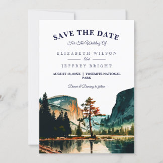 Wasserfarbe Yosemite Nationalpark Save the Date Einladung