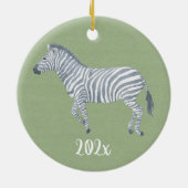 Wasserfarbe Zebra Keepake individuell einstellbar Keramik Ornament (Hinten)