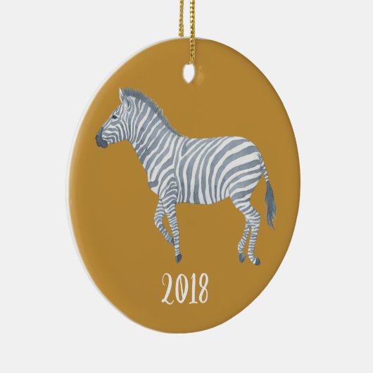 Wasserfarbe Zebra Keepake Jahr Keramik Ornament (Rechts)