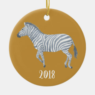Wasserfarbe Zebra Keepake Jahr Keramik Ornament