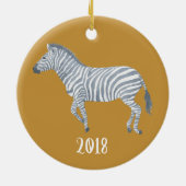 Wasserfarbe Zebra Keepake Jahr Keramik Ornament (Hinten)