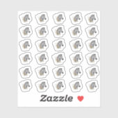 Wasserfarbe Zebra Mini Stickers Aufkleber (Blatt)