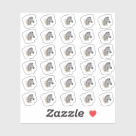Wasserfarbe Zebra Mini Stickers Aufkleber