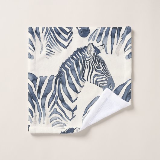 Wasserfarbe Zebras Badhandtuch Set (Waschlappen)