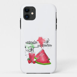 Wasserfarbe zeichn von Wassermelonen und Erdbeeren Case-Mate iPhone Hülle