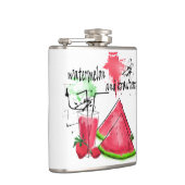 Wasserfarbe zeichn von Wassermelonen und Erdbeeren Flachmann (Rechts)